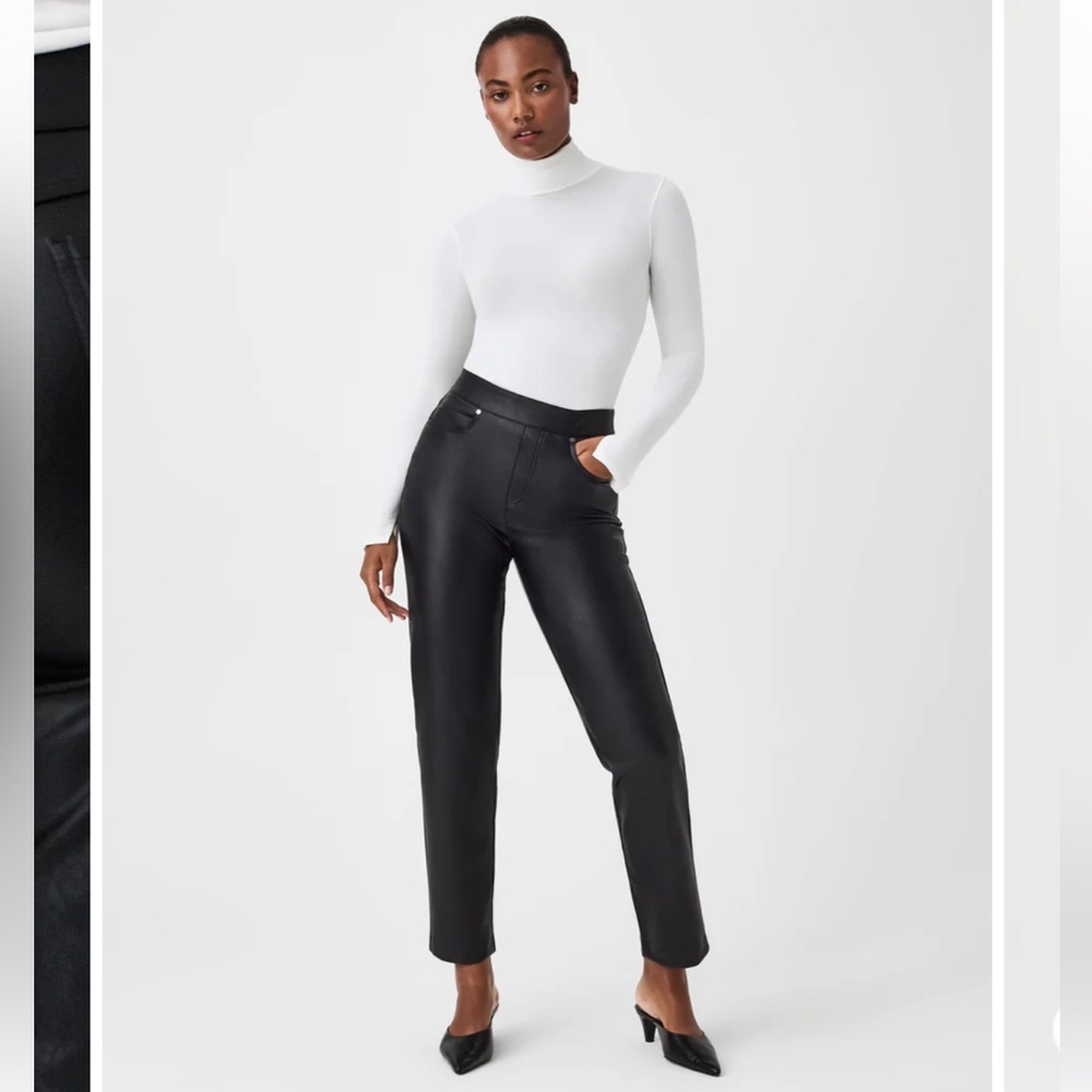 SPANX LEATHER LIKE STRAIGHT LEG PANTS ✨